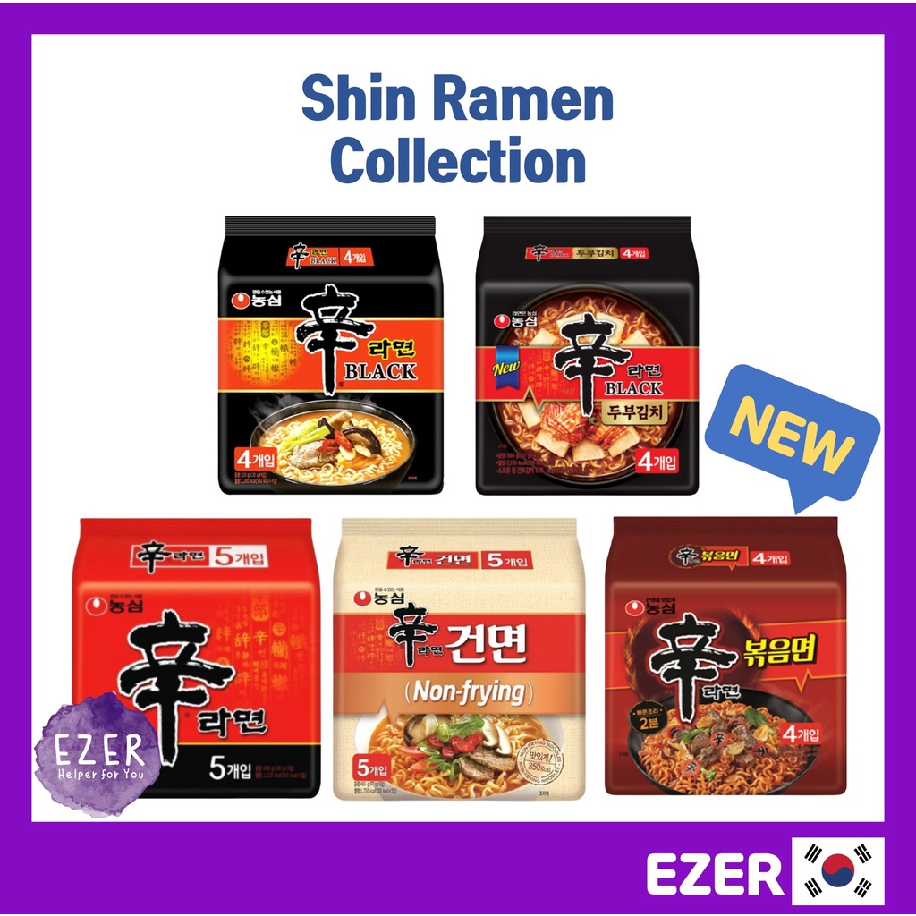 [Korean Ramen] Nongshim Shin Ramen Collection Bundle (Shin / Black