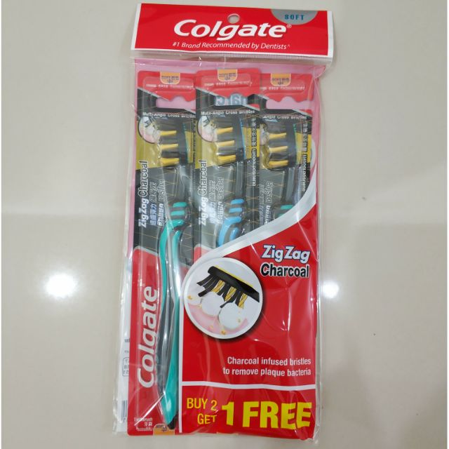 Colgate Zigzag Zig Zag Charcoal Soft Toothbrush 3pc Pack | Shopee Malaysia