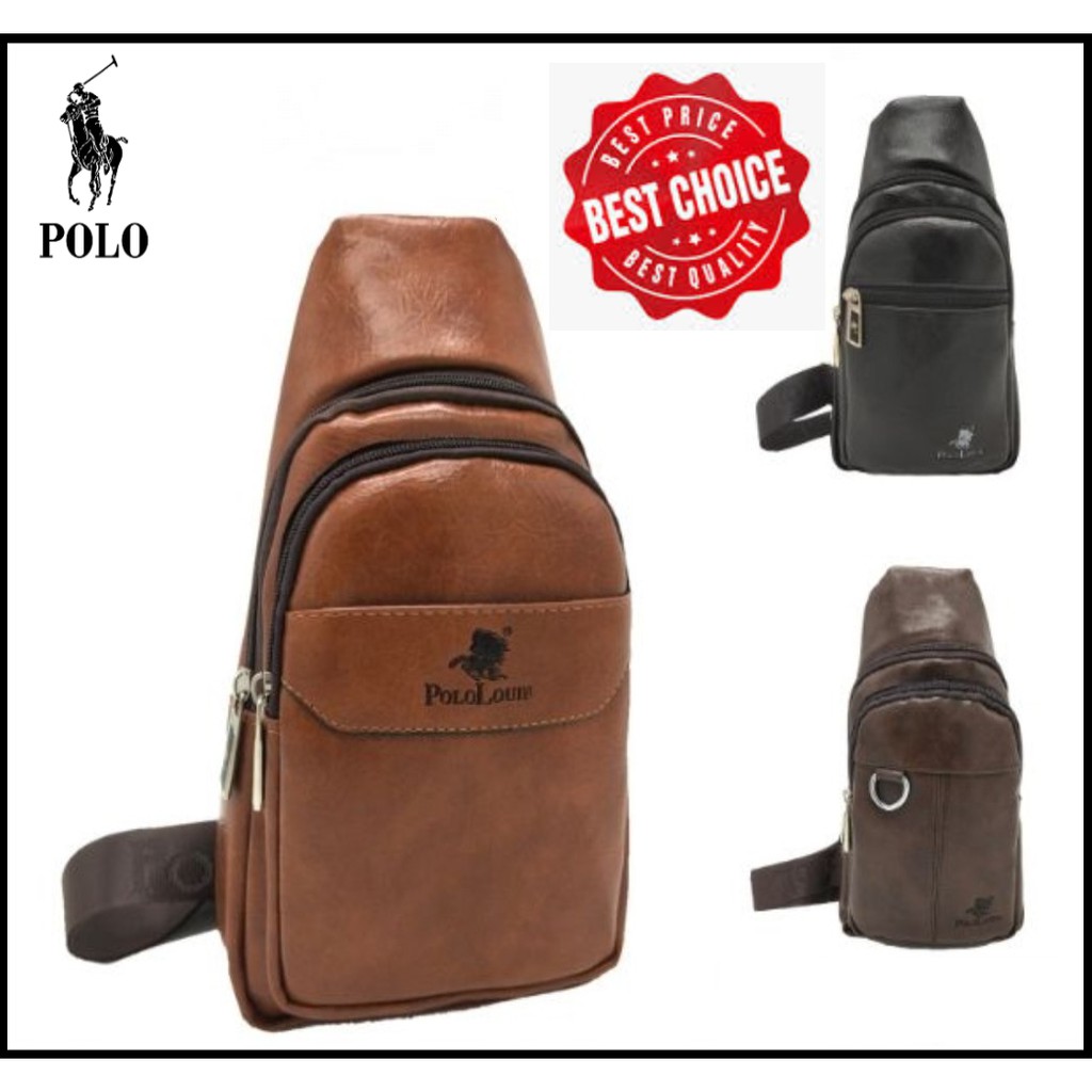 leather chest sling bag