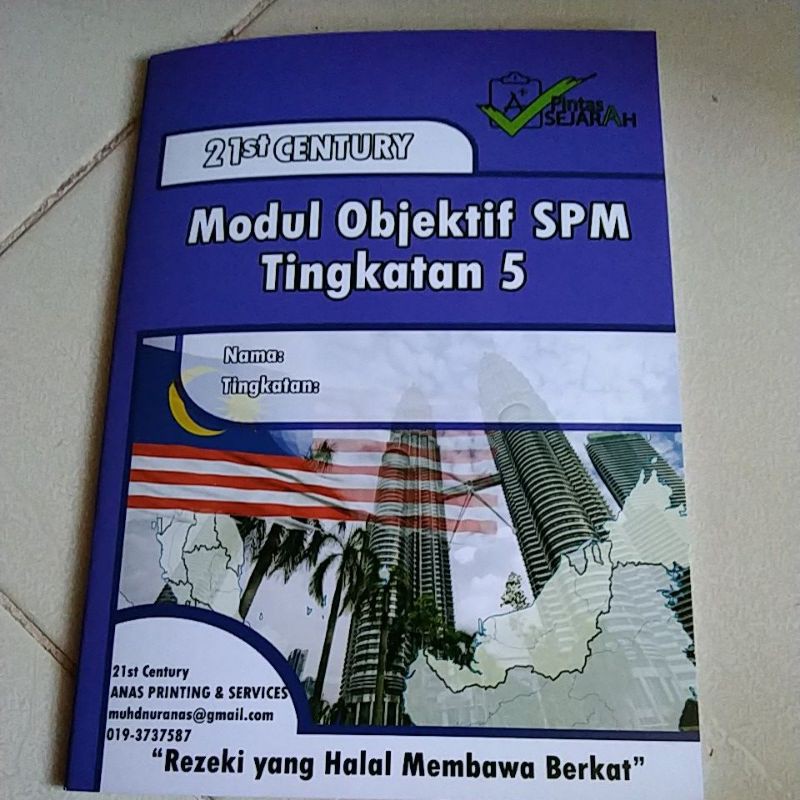 Modul Objektif Tingkatan5 Sejarah SPM 2020 (KBSM)  Shopee 