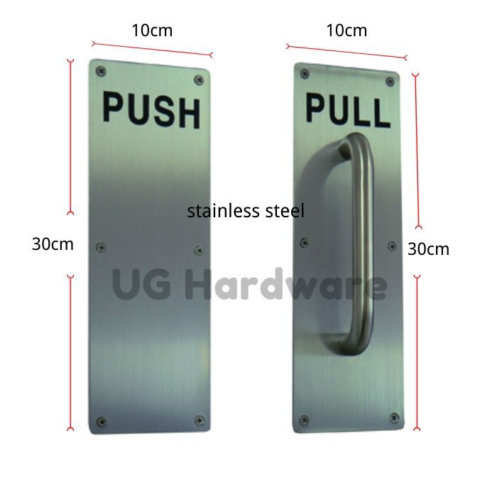 Aimyoo Stainess Steel Door Handle Pull and Push Plate Commercial Door Handle 