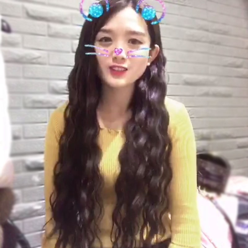 Wig Woman Long Curly Hair In The Points Bangs Corn Perm Chemical