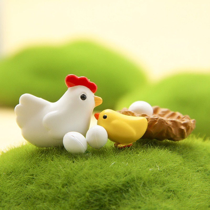 Must Have home supplies Figurines Cute Mini Chick\/egg\/coop Chicken Family Garden Miniatures Reliable - Image 5