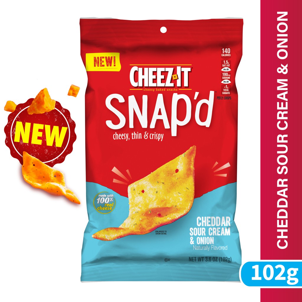 CheezIt Snap'D Cheddar Sour Cream And Onion (102g) [Expiry 21 August