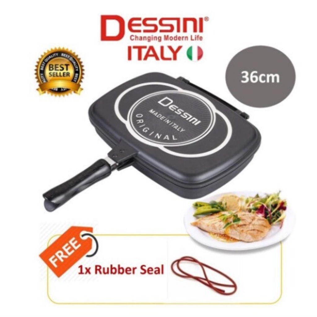 [PREMIUM QUALITY] DESSINI 36cm Double Sided Side Pressure Grill Frying