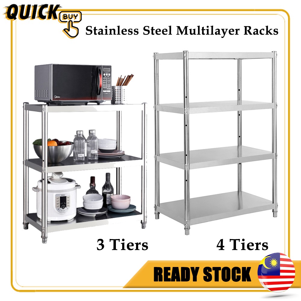 Kr Stainless Steel Multilayer Racks Household Kitchen Shelves Pots