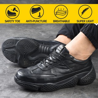 Waterproof Men Work Safety Shoes Low-top Boots for Men Steel Toe Steel Head Puncture-Proof Anti-Smashing Anti-Stabbing Fashion Wearable Soft Sneakers Lightweight Boots Sneaker Puncture Proof Labor Protection Shoes Outside