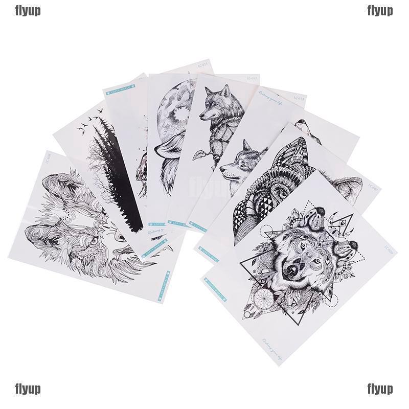 Yovip Wolf Temporary Tattoo Stickers Waterproof Fake Hand Tattoos Adult Men Body Art Shopee Malaysia