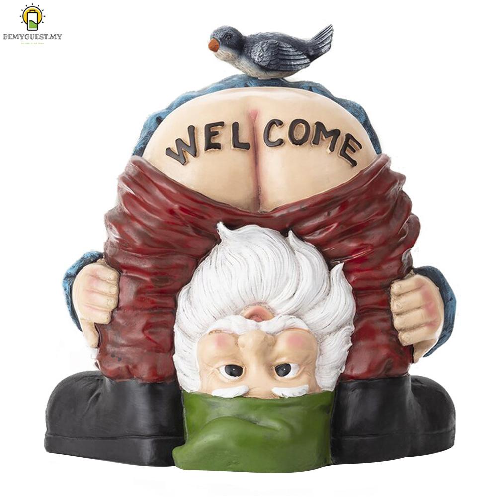 Gardens Welcome Gnome Statue Dwarf Ornaments Lawn Funny Figurine Outdoor Yard Art Sculpture Gift