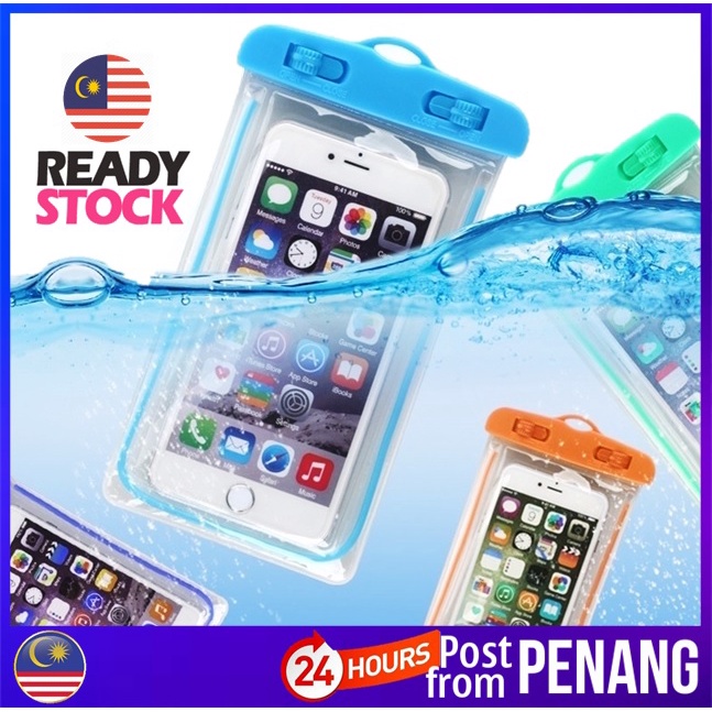 [#16] PENANG READY STOCK PVC Luminous Waterproof Phone Pouch Bag Case For For Xiaomi/iPhone/Huawei/Samsung Carton Airbag