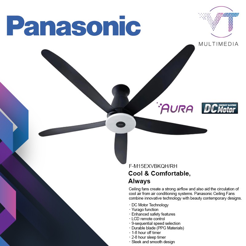 Panasonic Ceiling Fan Aura Series 5Blade FM15EXVBKQH Offer!! Shopee