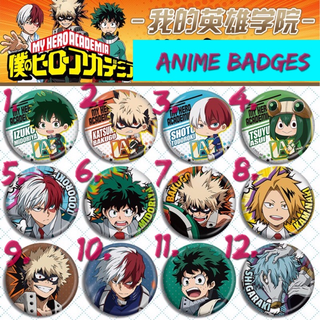 My Hero Academia Bokuno Hero Academia Anime Badges Metal | Shopee Malaysia