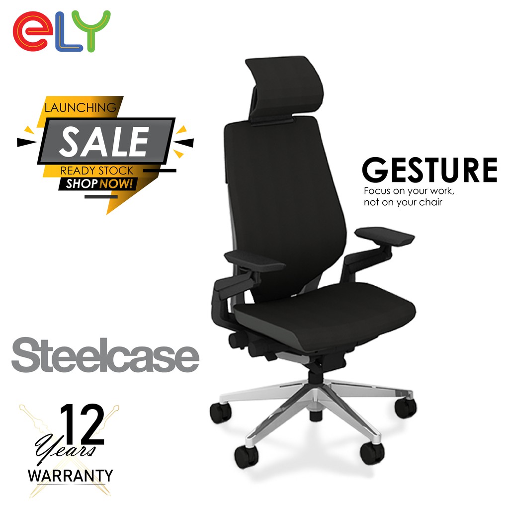 ELY Steelcase Gesture High Back Leather / Office chair / Ergonomic
