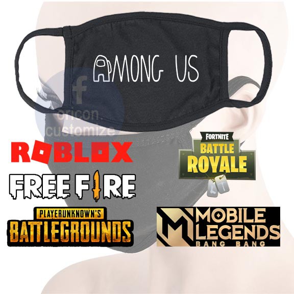 Washable Face Mask Among Us Battleground Pubg Free Fire Mobile Gaming Filter Anti Dusk Mouth Face Cover Custom Printing Shopee Malaysia