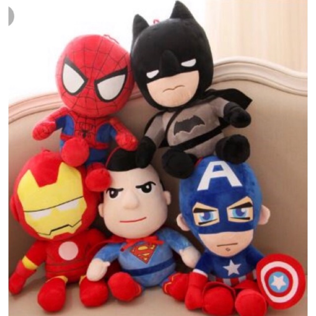Super Hero Plushies/Toy 28cm Superman/Batman/Ironman/Spider-Man/Captain  America | Shopee Malaysia