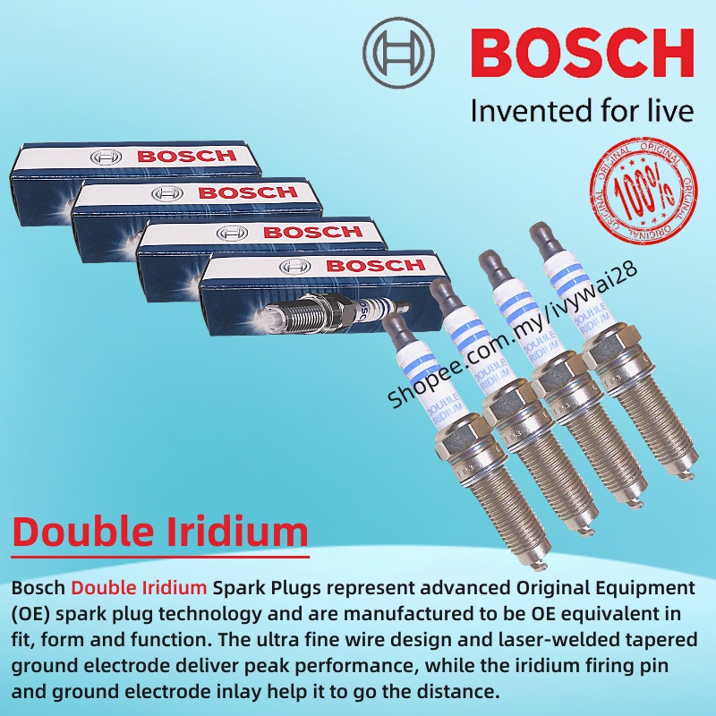BOSCH Double Iridium Spark Plug Honda CIVIC FB TRO / HRV T7A / CRV 2.4 TOA SWA / ACCORD 2.4 TAO