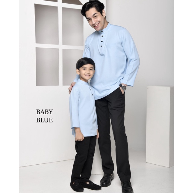 READY STOCK KURTA SLIM FIT 4 BUTANG DEWASA & BUDAK (ADA ZIP SISI) RAYA 2024