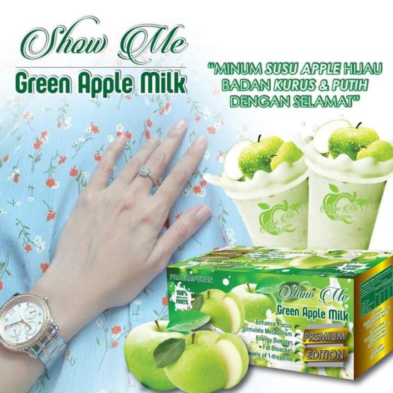 15sachet Show Me Green Apple Milk Showme Susu Epal Hijau Susu Epal Kurus Dan Putih Putih Mulus Slim Faster Shopee Malaysia