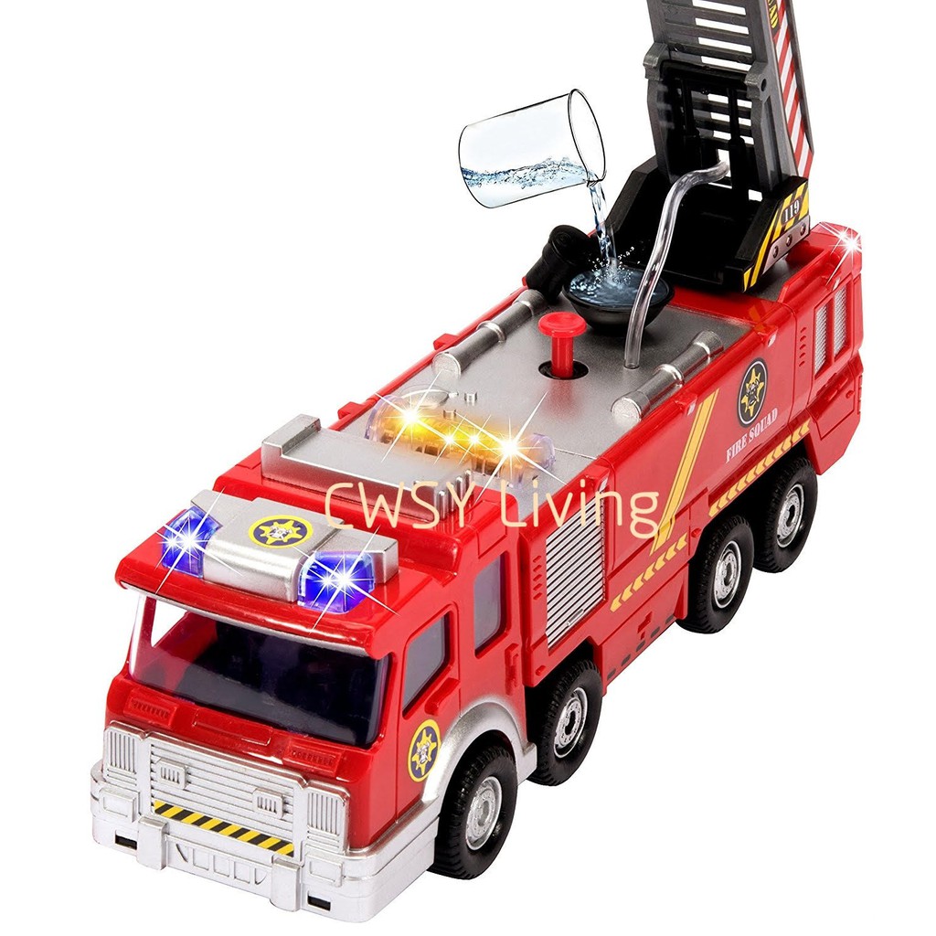 fire truck toy with water hose