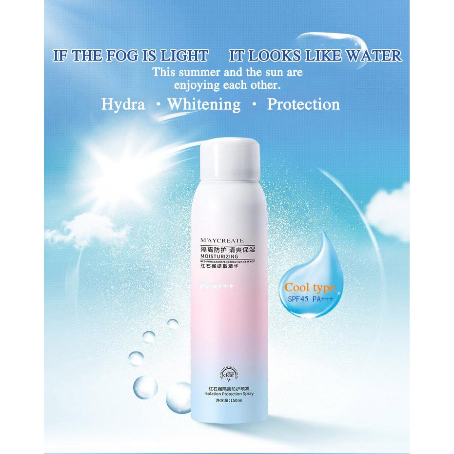 💕MayCreate Moisturizing Whitening Sunscreen Isolation Protection Spray💕
