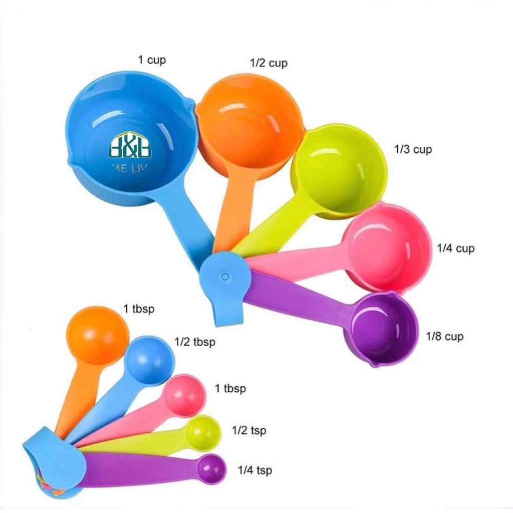 5 Pieces Multi-color Bakery Cooking/ Rainbow Cup / Baking Measuring Cup / Measurement Spoon Set (5 in 1 set)