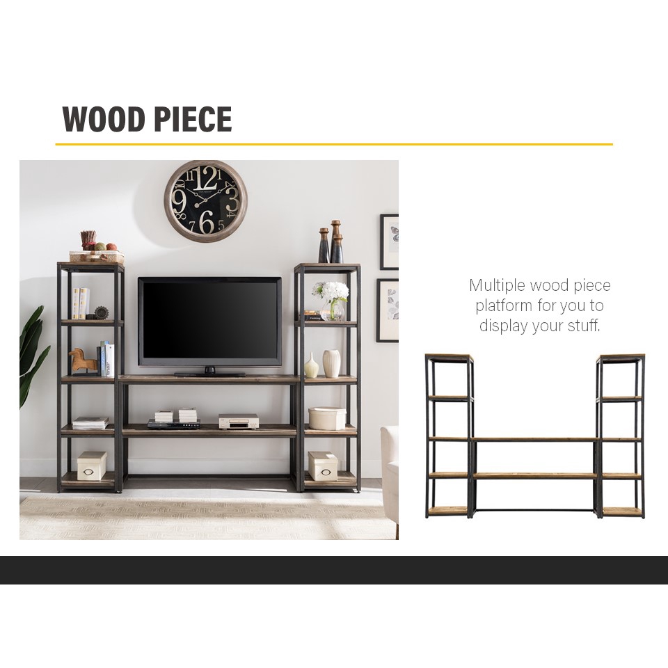 FINSSO: TV Cabinet with Shelf Rack