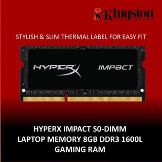 HYPERX IMPACT 8GB DDR3L 1600mhz Laptop RAM HX316LS9IB/8 CL9 204pin SODIMM Memory