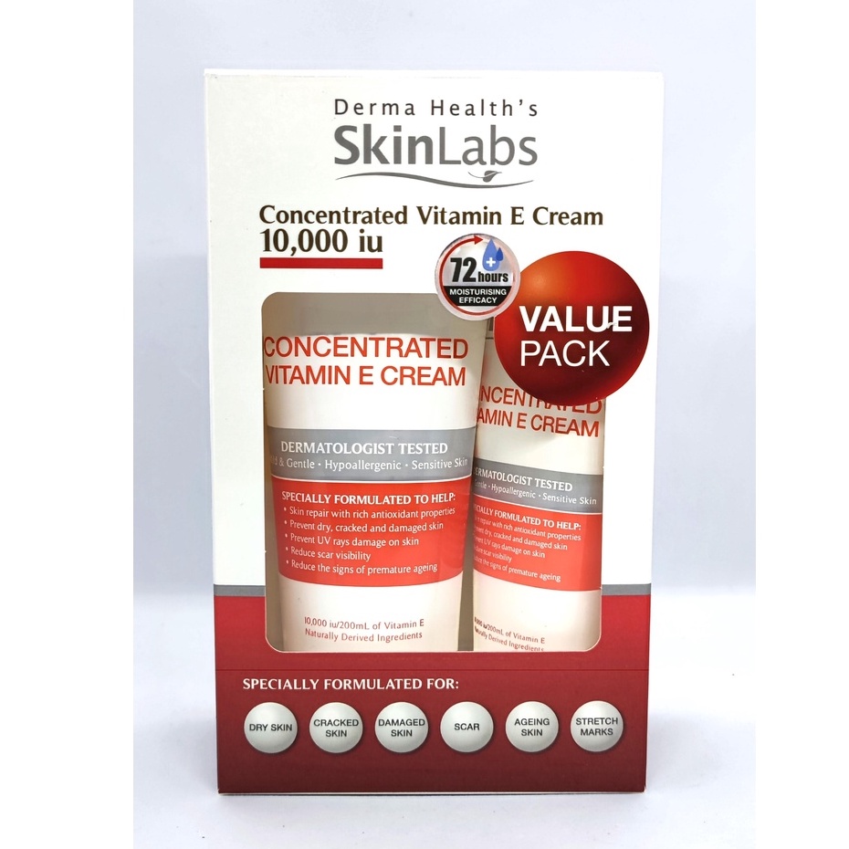 SkinLabs Concentrated Vitamin E Cream 10,000 IU Range (100ml/ 200ml