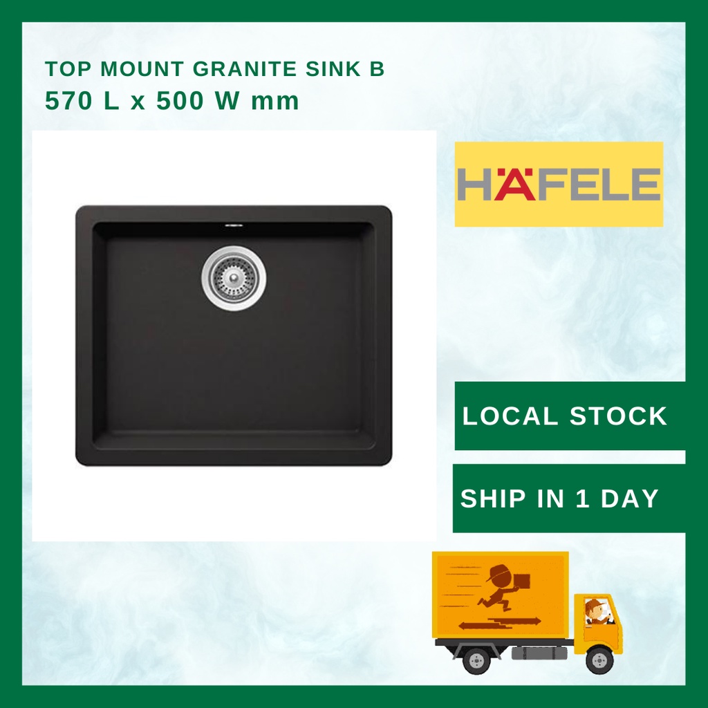 Hafele Top Mount Granite Sink Black Shopee Malaysia