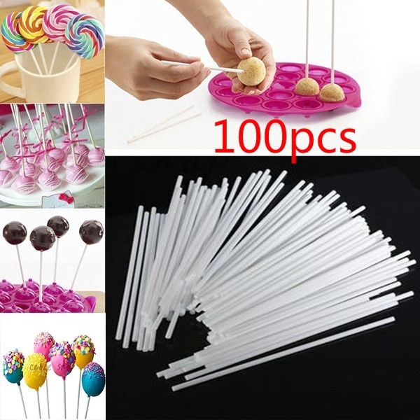 50Pcs Colorful Pop Lollipop Candy Sticks DIY Cake Chocholate Sugar Paste Tools