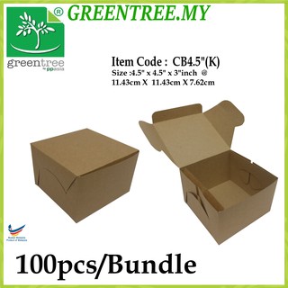 Kotak Kek Birthday Box Kraft Paper Brown 100pcs Bundle Shopee Malaysia