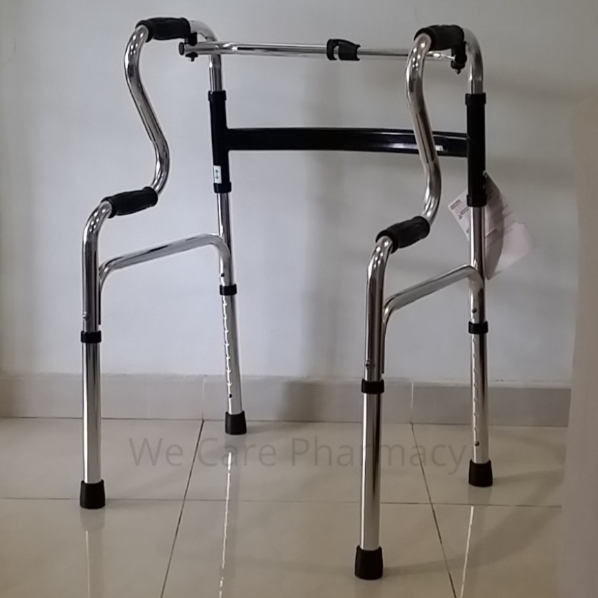 Shower Folding Walker,Walking Aid for Disabled and Elderly Lightweight Aluminium Walking Frame Shower Chair Highly Adjustable