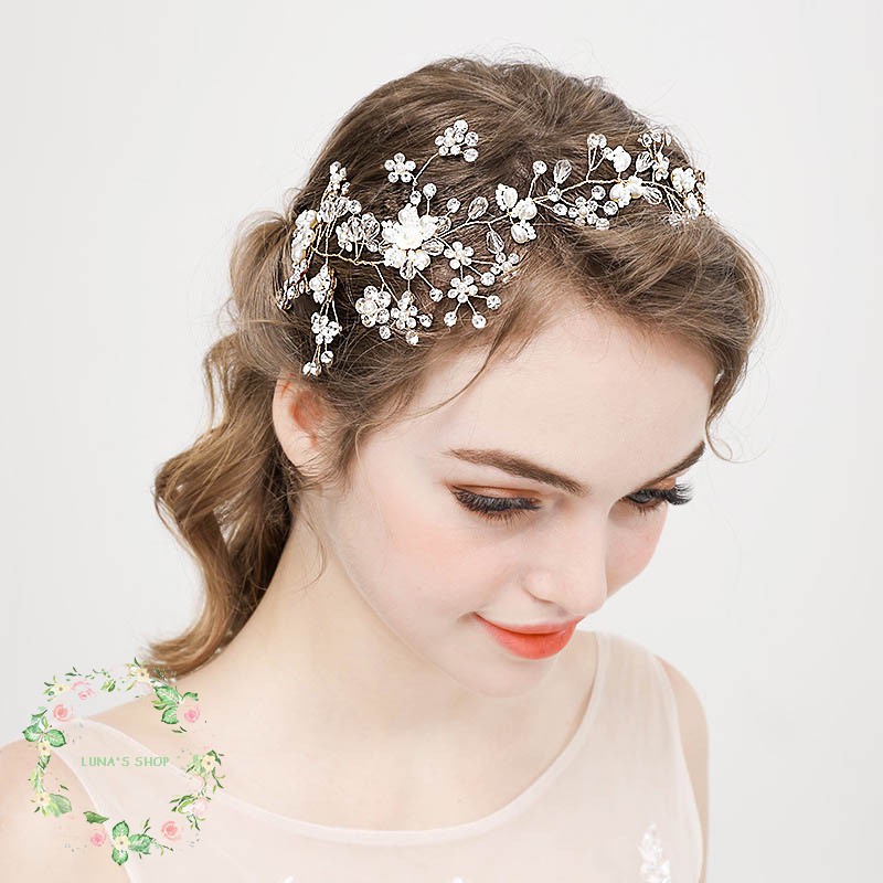 Luna Wedding Crystal Beads Headbands Bridal Vintage Hairbands
