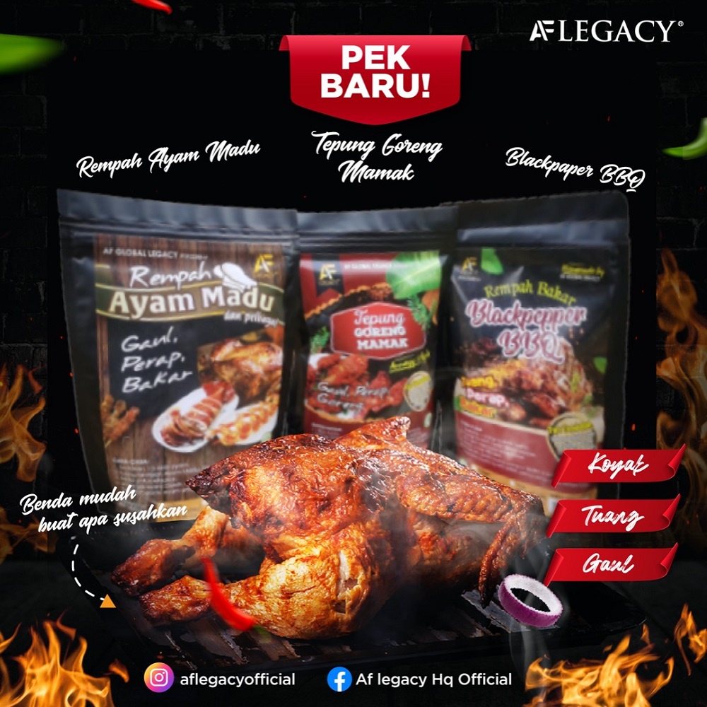 Rempah Perap Ayam Madu, Bbq Blackpepper, Goreng Mamak Af Legacy Rempah ...