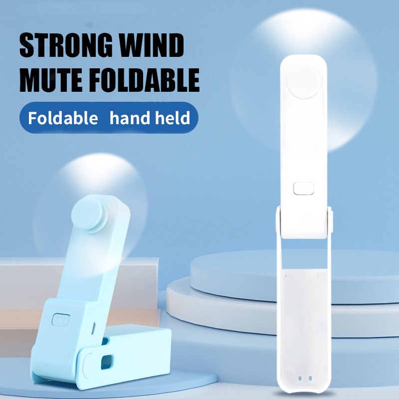 Mini Folding Portable Handheld Fan/ 3 Speed Wind Enduring Silent Foldable USB Rechargeable Fans School Office Cute Small Cooler