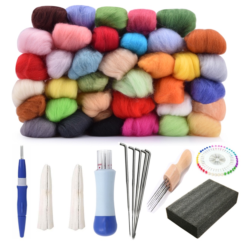 Random Color Wool Felt Handmade Felt Needle DIY Finger Cots Hand Craft