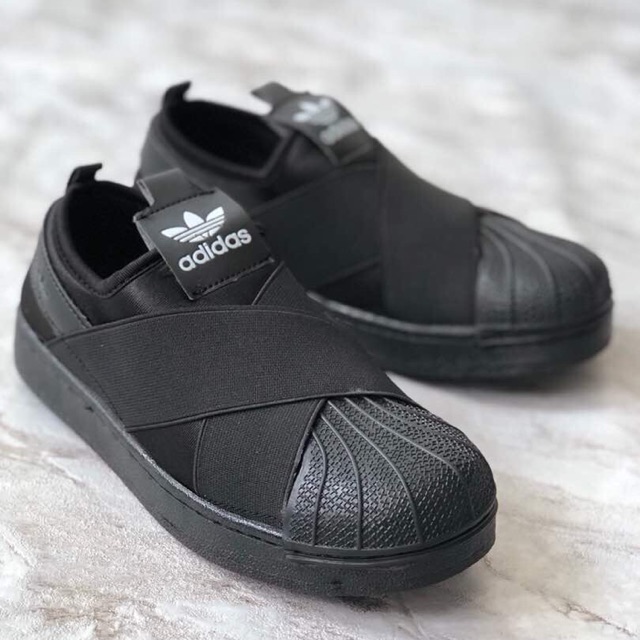 adidas superstar slip on all black