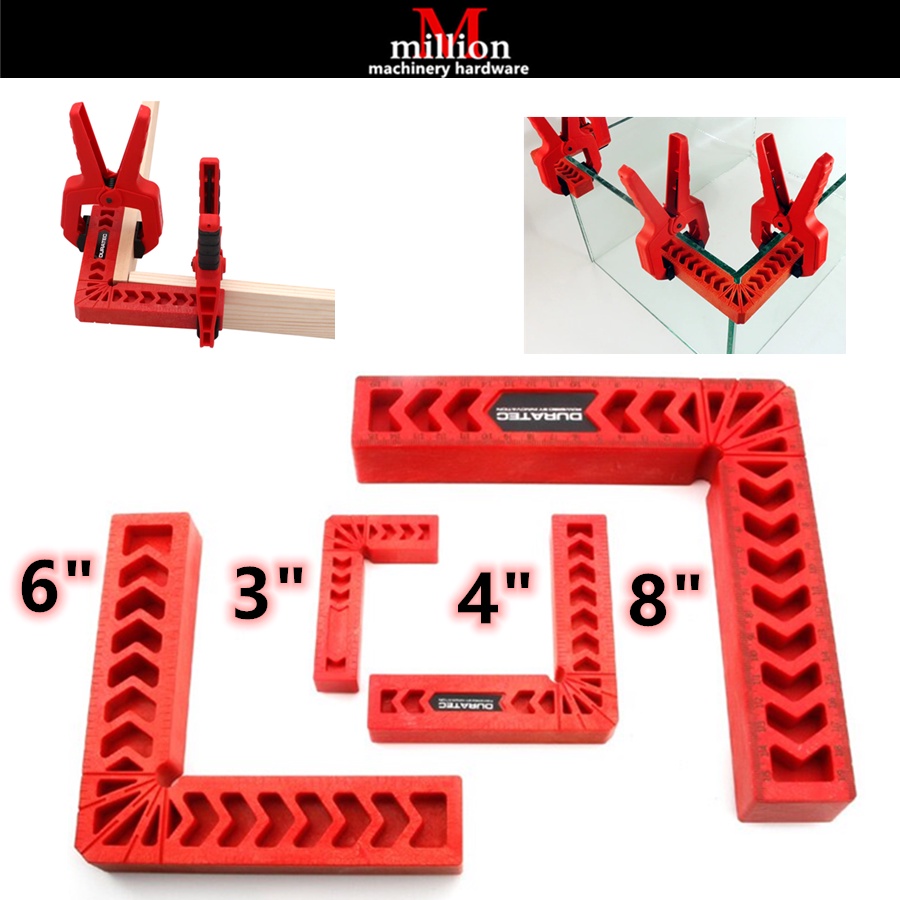 4PCS 3"/4"/6" L Shape Clamping Square Right Angle Clamps Ruler Woodworking Tools