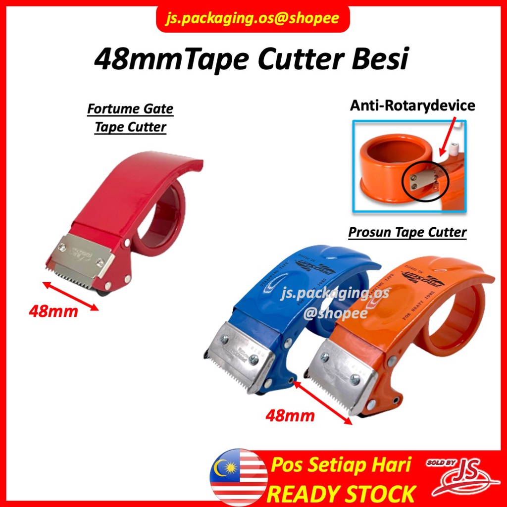 Tape Dispenser 48mm OPP Hand Box Packaging Roller Cutter Metal / Tape ...