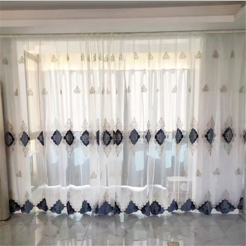 European Sheer Curtain High Quality Embroidered Window Curtains