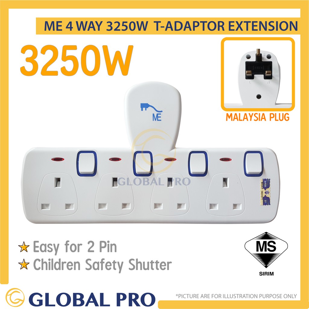 Extension Plug Socket Tesco Heavy Duty Wire Wayar 10 Meter Banyak Tempat Cucuk 10m 5m Panjang
