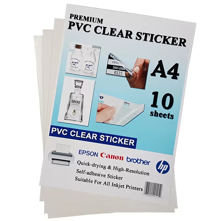A4 PVC Super Clear Sticker Paper For Any Inkjet Printer Shopee Malaysia