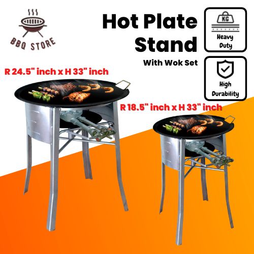 BBQ Store Roti Canai Hot Plate Stand With Wok One Set/ Kitchen Stand