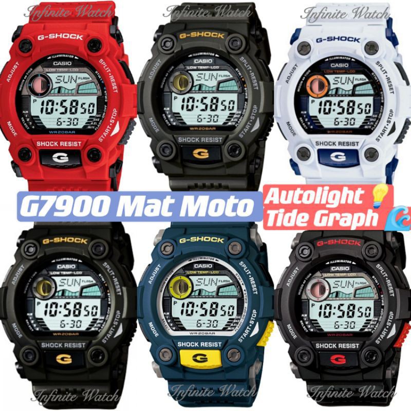 Ready Stock G Shock G7900 Mat Moto Autolight Tide Graph Premium Quality