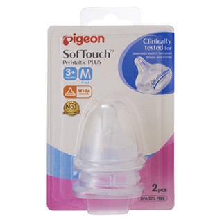 Pigeon SofTouch Peristaltic Plus Wide Neck Teat M (Y-Cut) 3month+