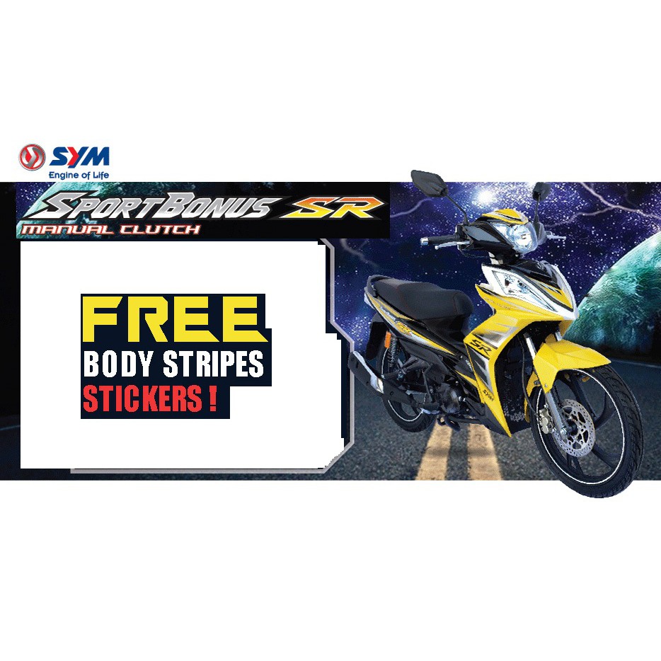 Sym Sport Bonus Sr 110 Manual Hld Cover Set Free Body Stripes Sticker Shopee Malaysia