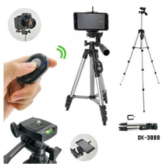 Tripod DK3888 with Bluetooth Shutter for iPhone and Android Selfie Tripod Stand for DSLR, Camera and Smartphones GoPro