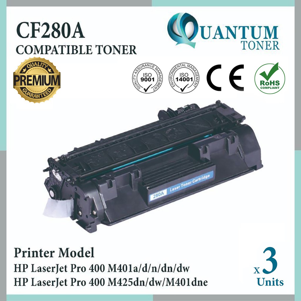 3x Compatible Toner 80a Cf280a Hp Laserjet Pro 400 M401 M401d M401dn M401dw M401dne M401n Mfp M425dn Mfp M425dw Shopee Malaysia