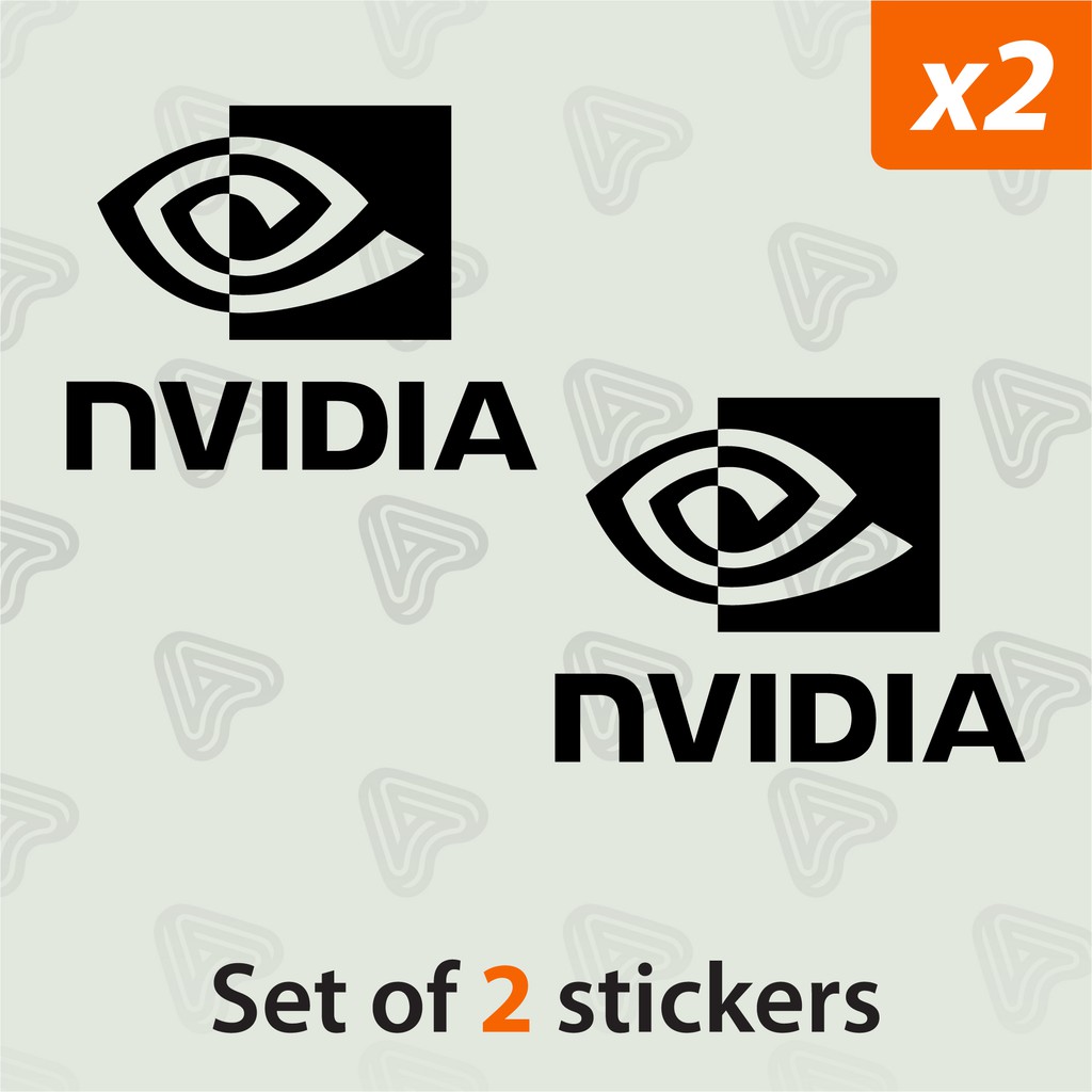 Set Of 2 Nvidia Logo Small Vinyl Sticker Die Cut Shopee Malaysia