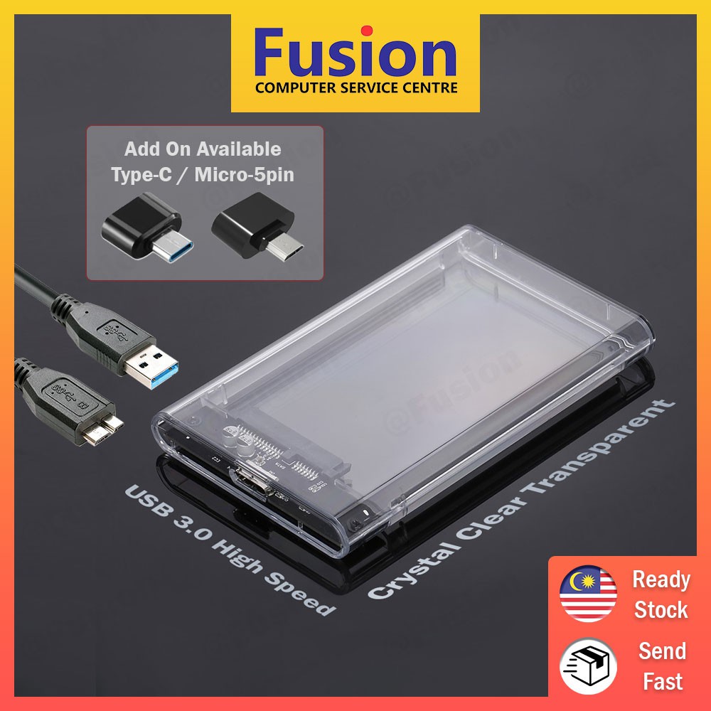 USB3.0 2.5" Laptop / Notebook Hard Disk Case / External Transparent